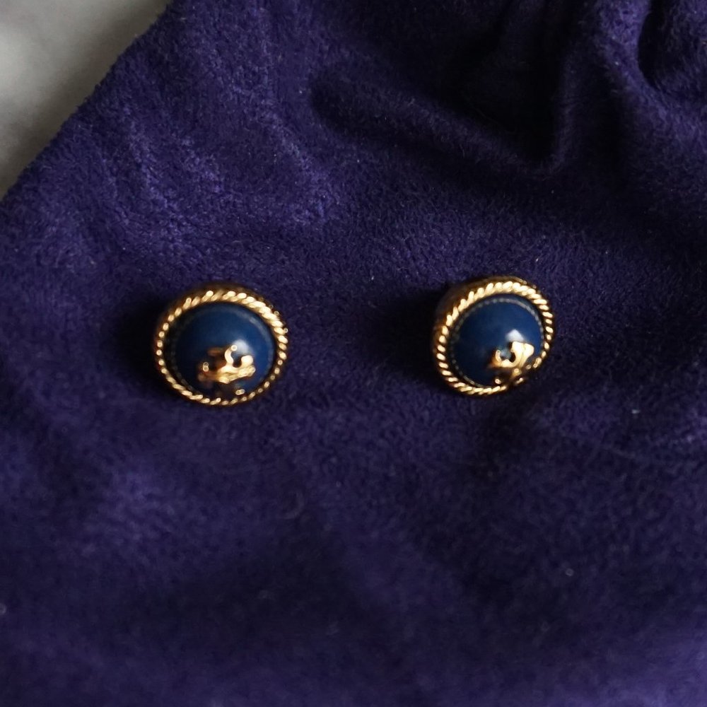 Tory Burch Navy & Gold Earrings
